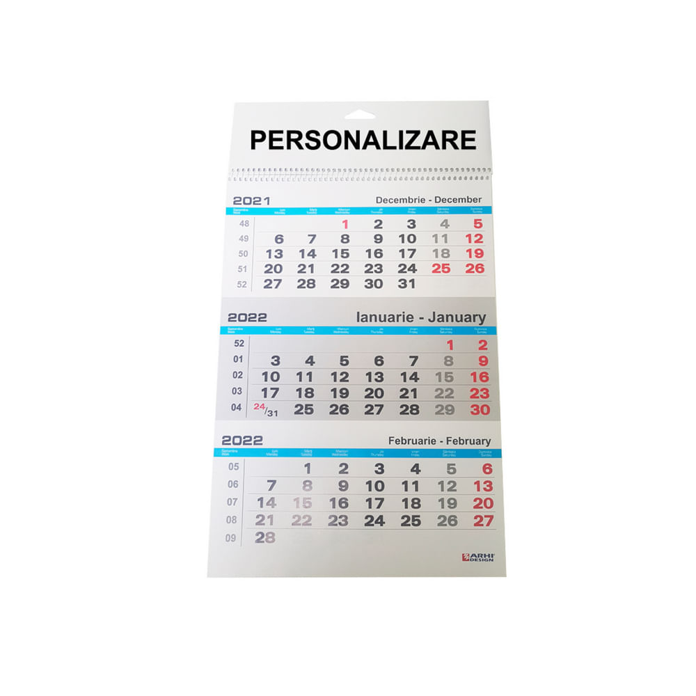 Hospitality capacity Australian person Calendar perete A3 LUCIOS triptic - 3 luni/coala - 12 coli - Auchan online